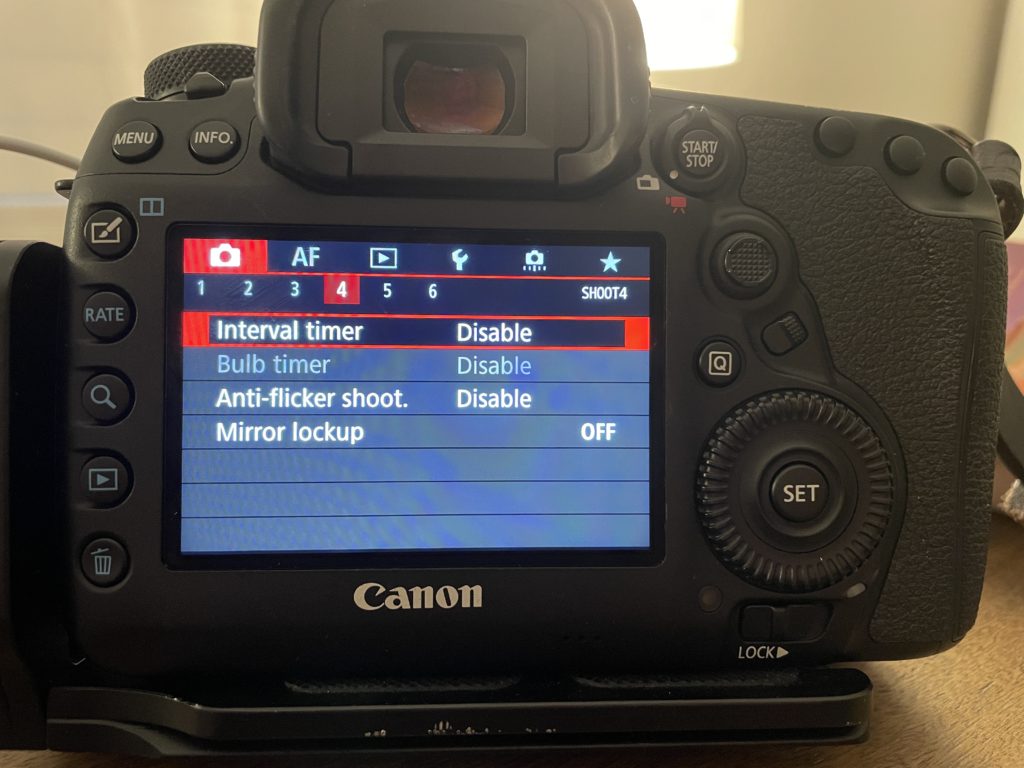 canon 5d mark iv interval timer setup