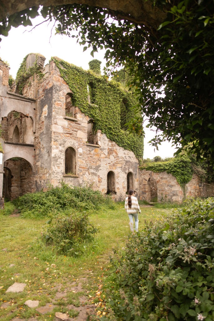 visiting Clifden Castle in Ireland
